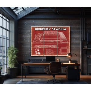 Arsenal Football Club - Vintage Highbury Stadium Soccer Print