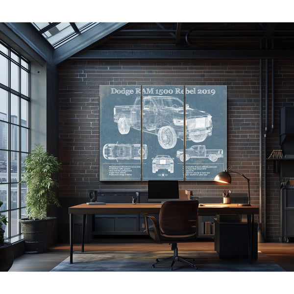2019 Ram 1500 Rebel Vintage Blueprint Auto Print