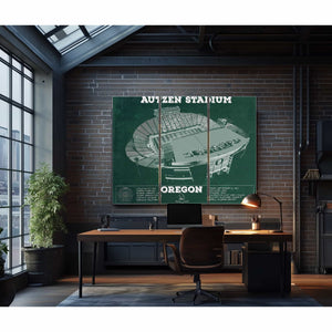 Vintage Autzen Stadium - Oregon Ducks Football Print