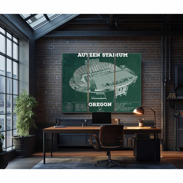 Vintage Autzen Stadium - Oregon Ducks Football Print