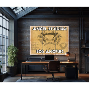 Los Angeles Angels - Angel Stadium Vintage Seating Chart Baseball Print