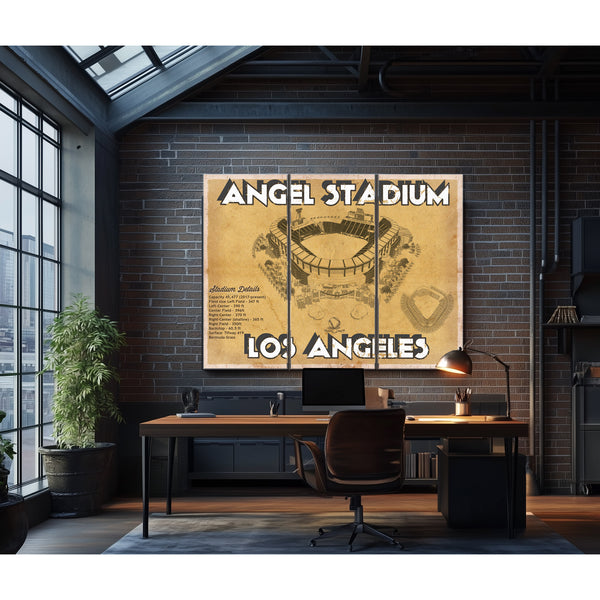 Los Angeles Angels - Angel Stadium Vintage Seating Chart Baseball Print