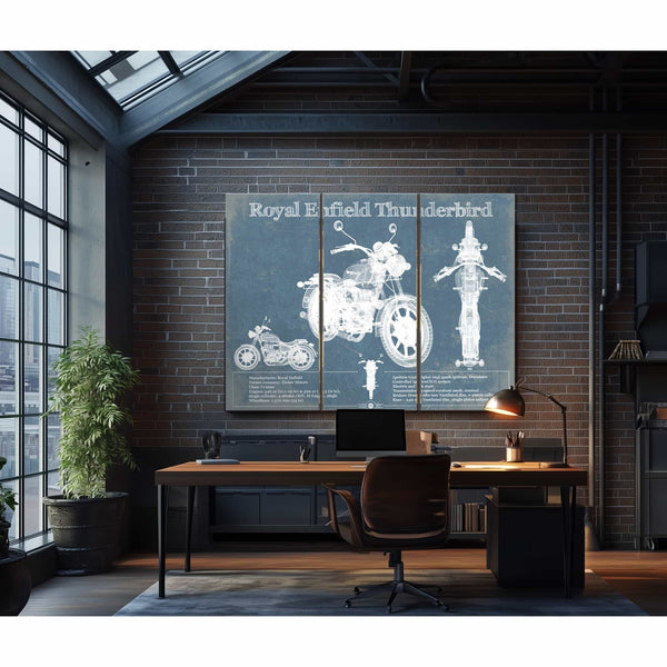 Royal Enfield Thunderbird Blueprint Motorcycle Patent Print
