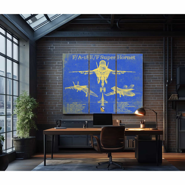 F/A-18F Super Hornet Patent Blueprint Original Military Wall Art