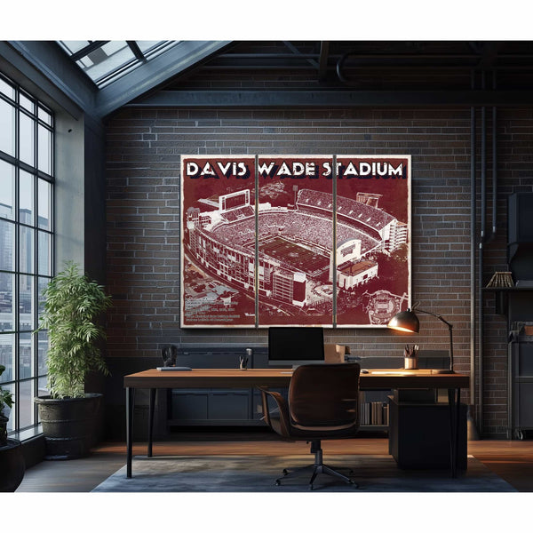 Davis Wade Stadium -  Mississippi State Football Vintage Art Print