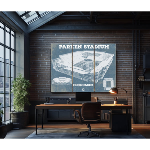 Parken Stadium Copenhagen Football Vintage Soccer Print