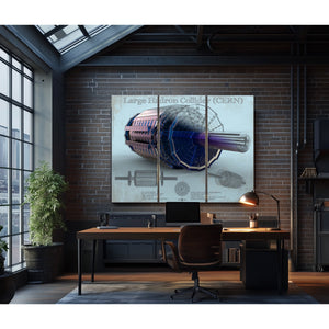 Large Hadron Collider CERN Blueprint Wall Art