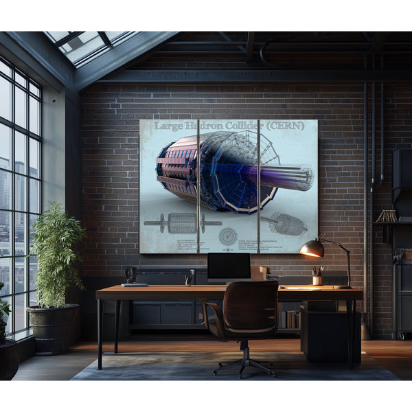 Large Hadron Collider CERN Blueprint Wall Art
