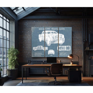 2019 GMC Sierra 1500 Vintage Blueprint Auto Print