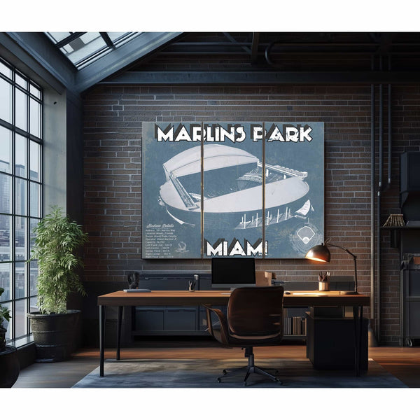 Miami Marlins - Marlins Park Vintage Baseball Fan Print