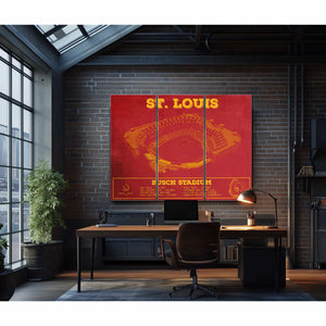 St. Louis Blues - Enterprise Center Vintage Hockey Blueprint NHL Print