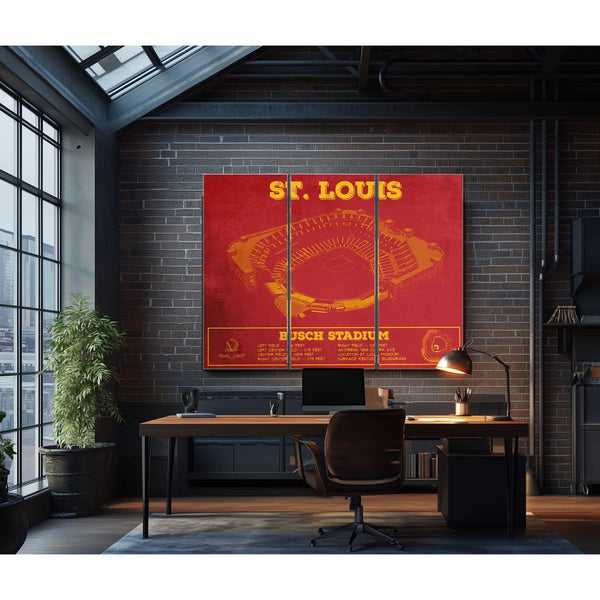 St. Louis Blues - Enterprise Center Vintage Hockey Blueprint NHL Print