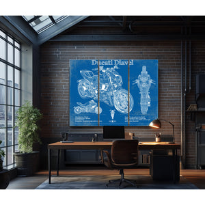 Ducati Diavel Blueprint Motorcycle Patent Print
