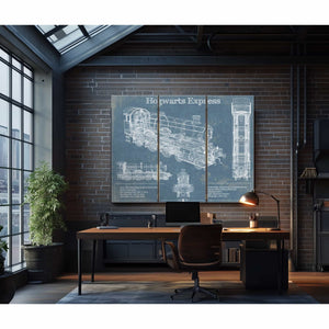 Hogwarts Express Vintage Blueprint Train Print