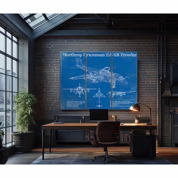 Northrop Grumman EA-6B Prowler Patent Blueprint Original Military Wall Art