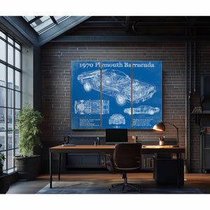 1970 Plymouth Barracuda Original Blueprint Art