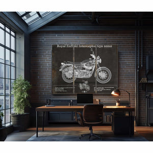Royal Enfield Interceptor 650 2020 Blueprint Motorcycle Patent Print