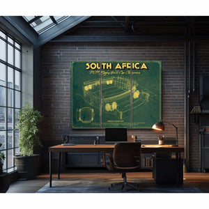 South Africa World Cup 2019 Champions - Vintage Ellis Park Stadium Print