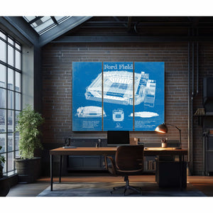 Vintage Detroit Lions Ford Field Vintage Wall Art