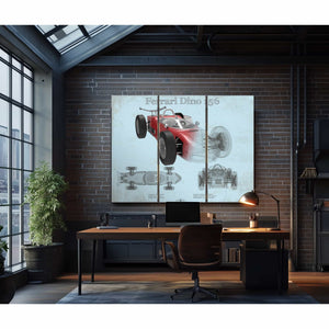 Ferrari Dino 156 F1 Original Blueprint Art
