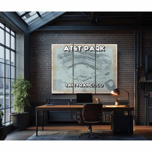 San Francisco Giants - AT&T Park Vintage Baseball Print