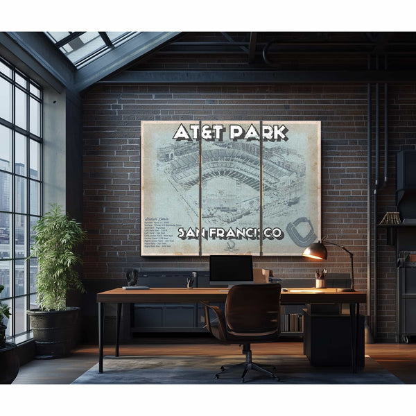 San Francisco Giants - AT&T Park Vintage Baseball Print