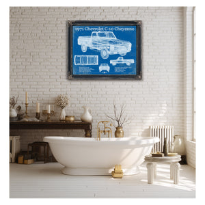 1971 Chevrolet C-10 Cheyenne Original Blueprint Art