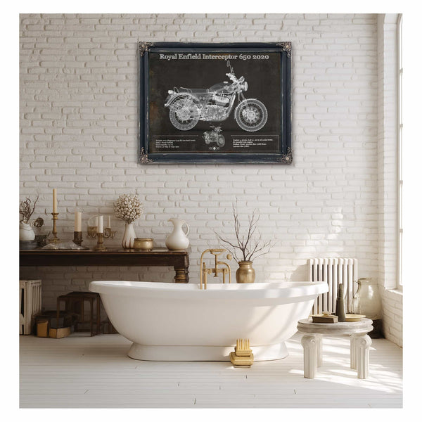 Royal Enfield Interceptor 650 2020 Blueprint Motorcycle Patent Print
