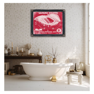 Japan National Football Team Red Saitama Stadium Soccer Print