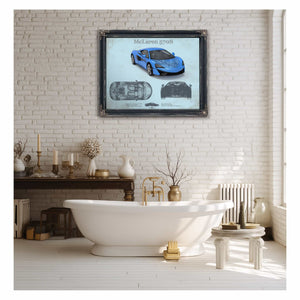 McLaren 570S Blueprint Vintage Auto Print