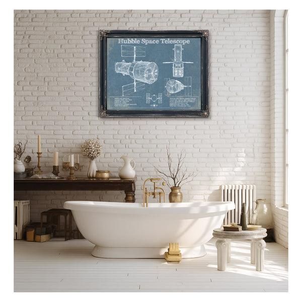 Hubble Telescope Blueprint Wall Art