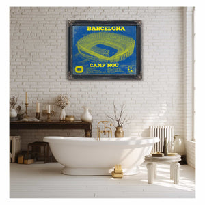 Vintage FC Barcelona Camp Nou Team Color Stadium Soccer Print