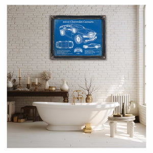 2010 Chevrolet Camaro Vintage Blueprint Auto Print
