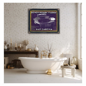 East Carolina Pirates - Dowdy–Ficklen Stadium Vintage Blueprint Wall Art