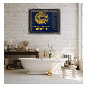 Nashville Predators Bridgestone Arena Seating Chart - Vintage Hockey Team Color Print