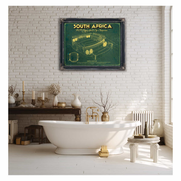 South Africa World Cup 2019 Champions - Vintage Ellis Park Stadium Print