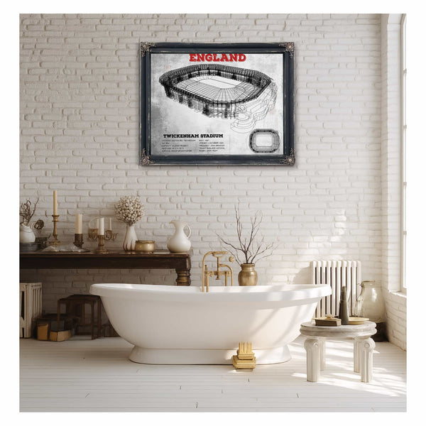 England Rugby - Vintage Twickenham Stadium Print