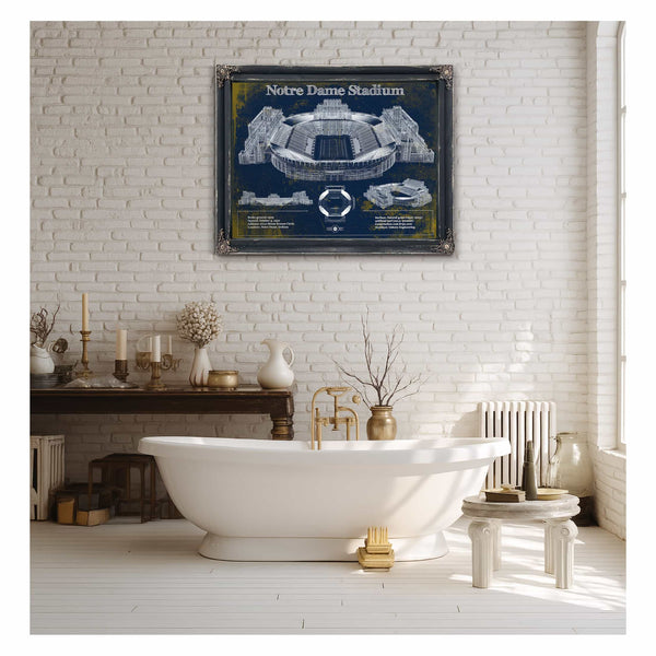 Notre Dame Stadium 2021 Version Team Color Vintage Art Print