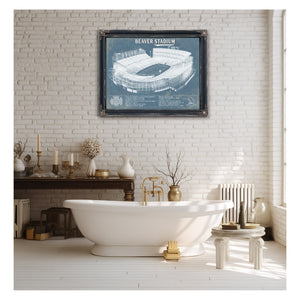 Penn State Nittany Lions - Beaver Stadium Vintage Blueprint Wall Art