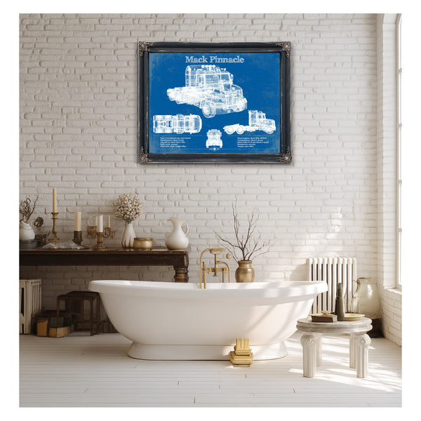 Mack Pinnacle Blueprint Vintage Truck Print