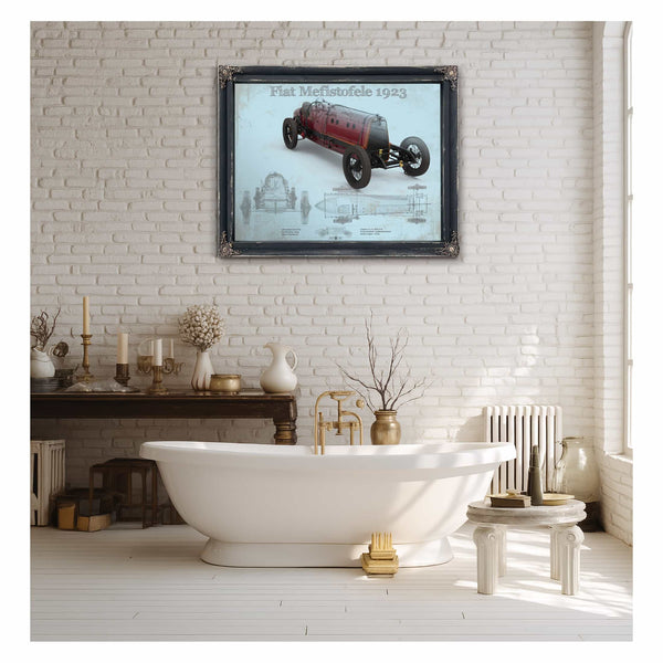 Fiat Mephistopheles Blueprint Vintage Auto Print