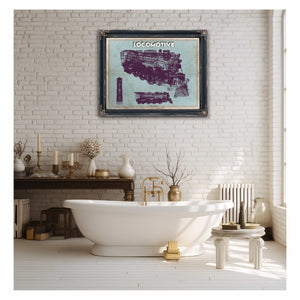 Locomotive Vintage Train Print
