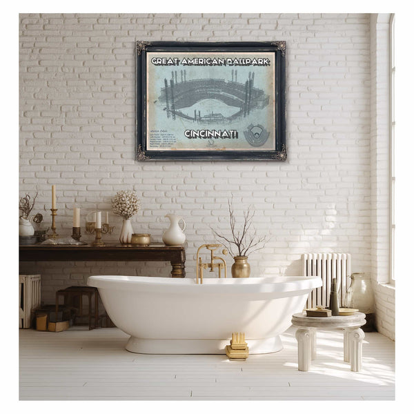 Cincinnati Reds Great American Ballpark Seating Chart - Vintage Baseball Fan Print
