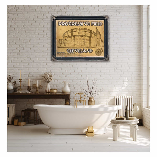 Vintage Cleveland Indians Progressive Field Baseball Print