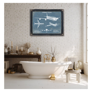Airbus A320 Vintage Aviation Blueprint Print