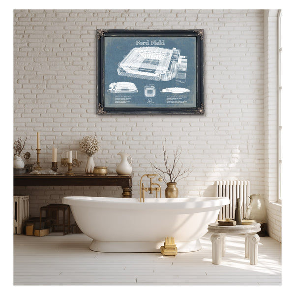 Vintage Detroit Lions Ford Field Wall Art