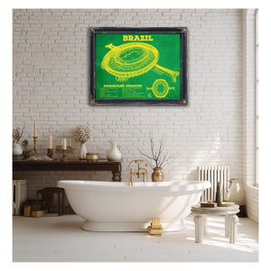 Brazil National Football Team Vintage MaracanÃ£ Stadium Soccer Print