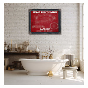 Alabama Crimson Tide Stadium Art - Bryant-Denny Stadium Vintage Seating Chart