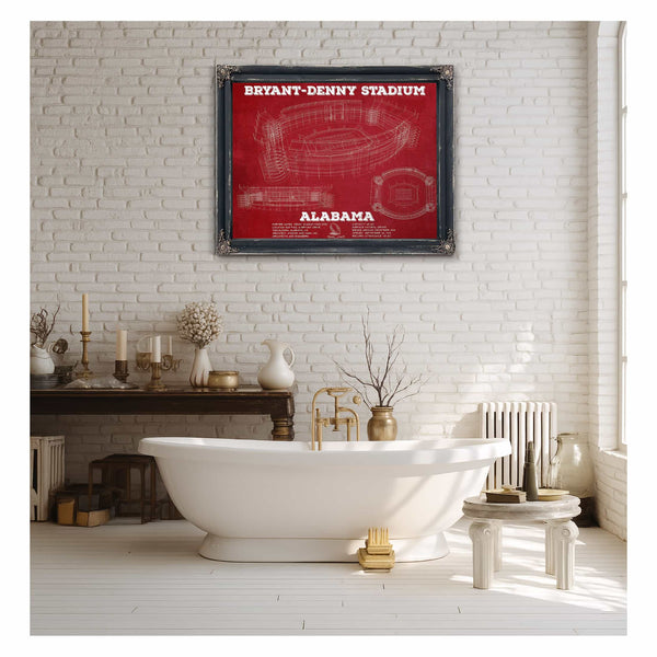Alabama Crimson Tide Stadium Art - Bryant-Denny Stadium Vintage Seating Chart