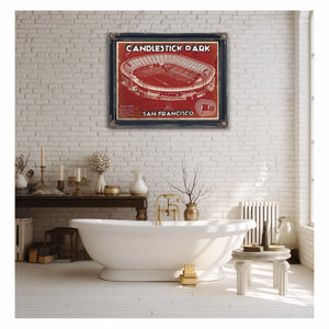 San Francisco 49ers - Vintage Candlestick Park Football Print